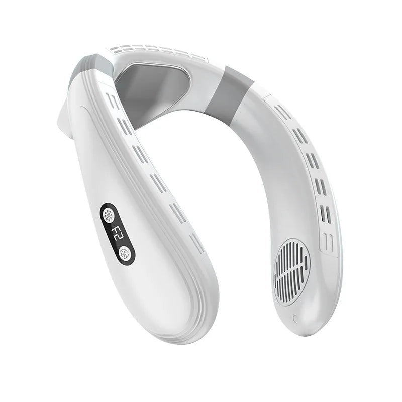 Portable Neck Fan 5200mAh — Rechargeable Semiconductor Cooling Wearable Neck Air Conditioner - Authority Asset Brand
