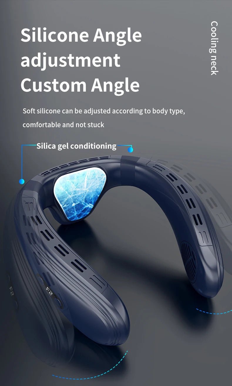 Portable Neck Fan 5200mAh — Rechargeable Semiconductor Cooling Wearable Neck Air Conditioner - Authority Asset Brand