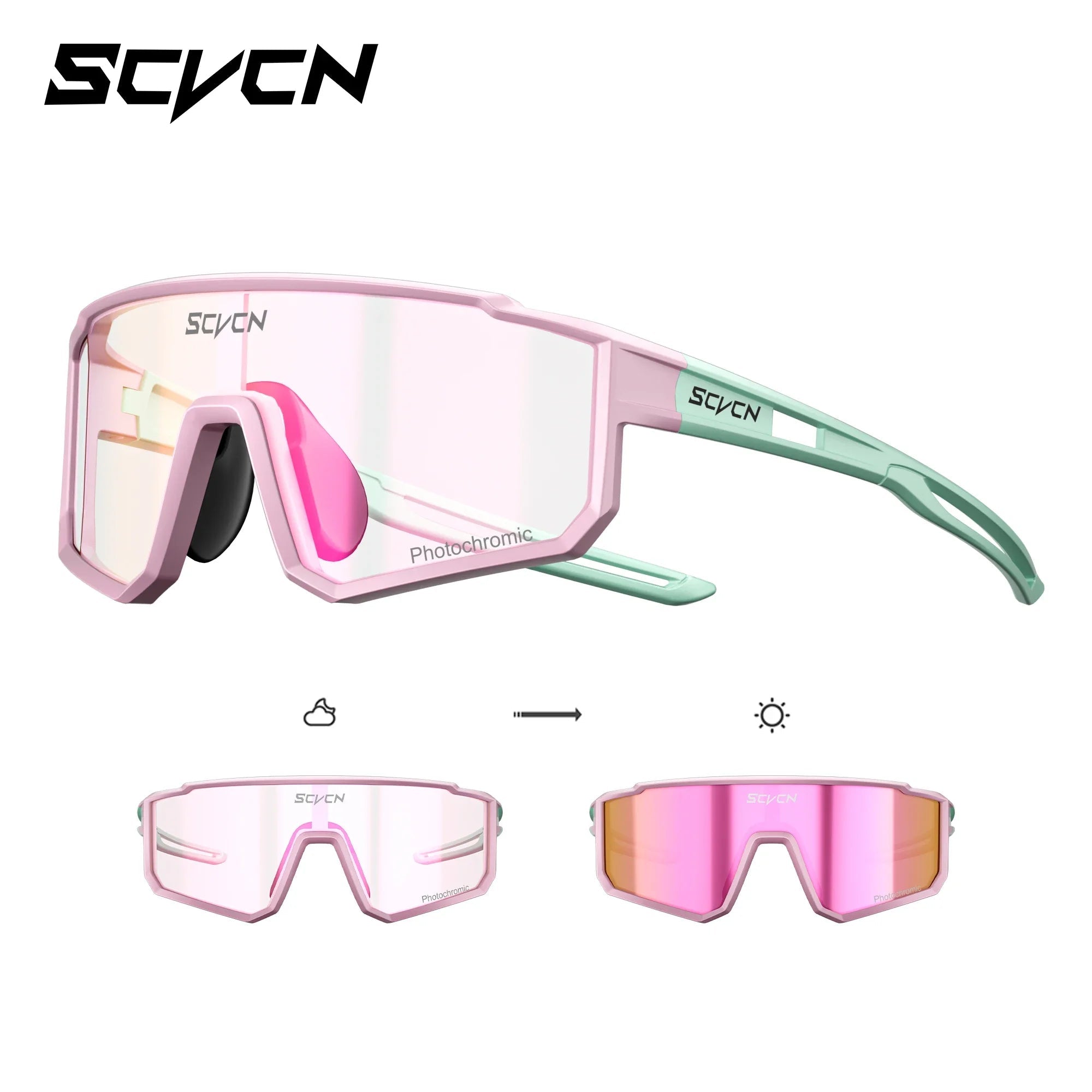 SCVCN Kids Photochromic Sport Sunglasses | UV400 Boys Girls Outdoor Skateboarding Bike Golf Eyewear - Authority Asset Brand