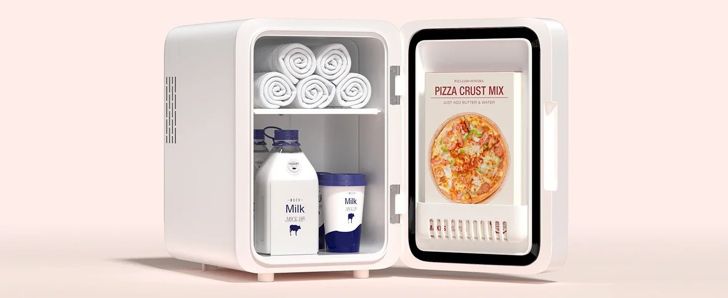 Skincare Fridge with Dimmable LED Light Mirror — 4L Makeup Mini Fridge for Bedroom & Car - Authority Asset Brand