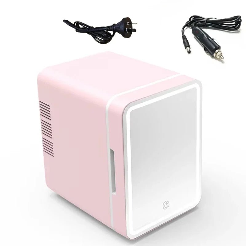 Skincare Fridge with Dimmable LED Light Mirror — 4L Makeup Mini Fridge for Bedroom & Car - Authority Asset Brand
