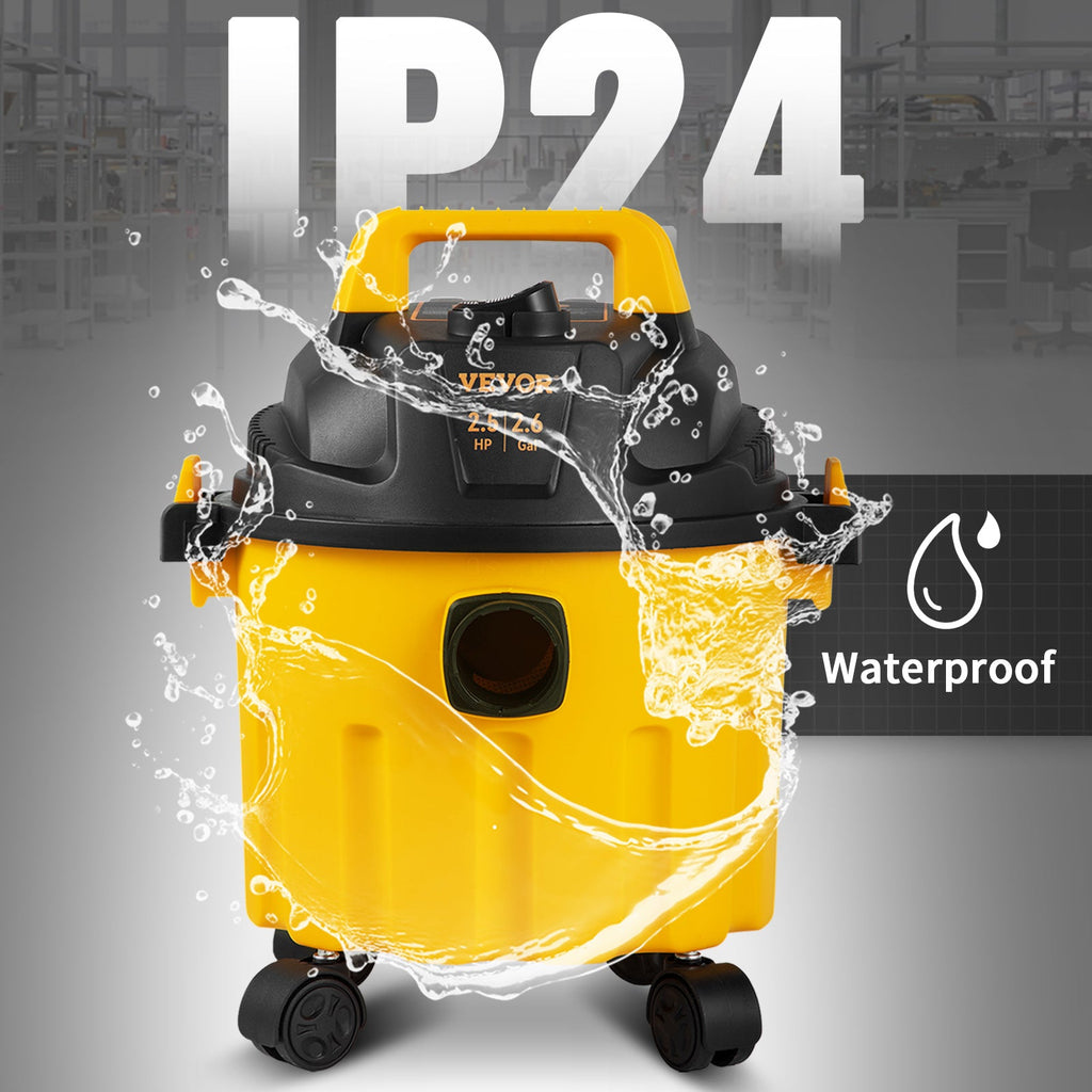 SucceBuy 2.6 Gallon Wet Dry Shop Vac — 2.5 Peak HP, 3-in-1 Vacuum, Blow & Suction with HEPA Filter - Authority Asset Brand