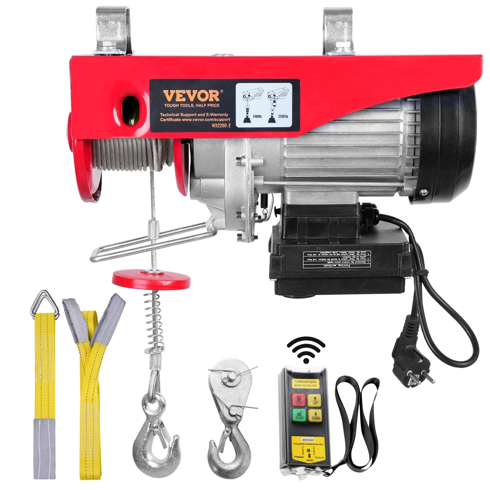 SucceBuy Electric Hoist Lifting Crane — 400-1000kg, Wireless Remote, Pure Copper Motor, CE Certified - Authority Asset Brand