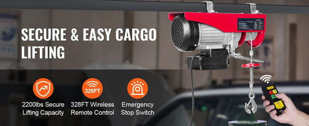 SucceBuy Electric Hoist Lifting Crane — 400-1000kg, Wireless Remote, Pure Copper Motor, CE Certified - Authority Asset Brand