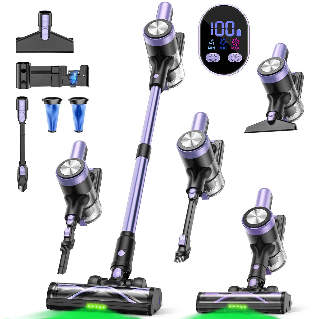 SUXIANGVAC Cordless Stick Vacuum Cleaner — 500W 55Kpa, 55-Min Runtime, Anti-Tangle, HEPA, Self-Standing - Authority Asset Brand