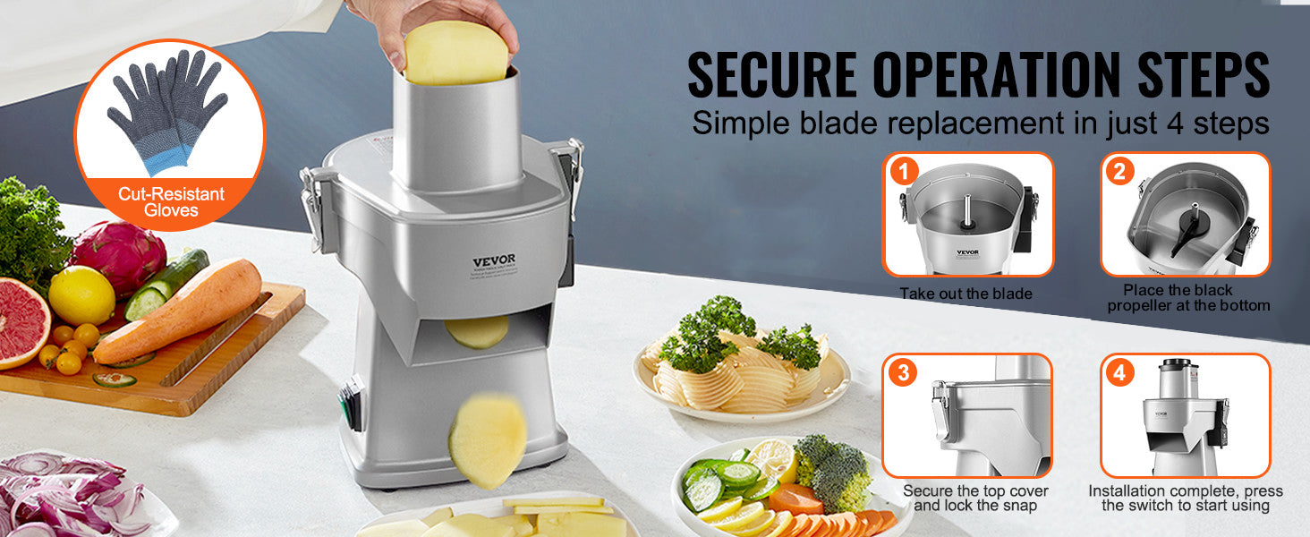 4-in-1 Electric Vegetable Slicer — Multifunctional Food Cutter for Slicing, Shredding, Dicing & Slitting