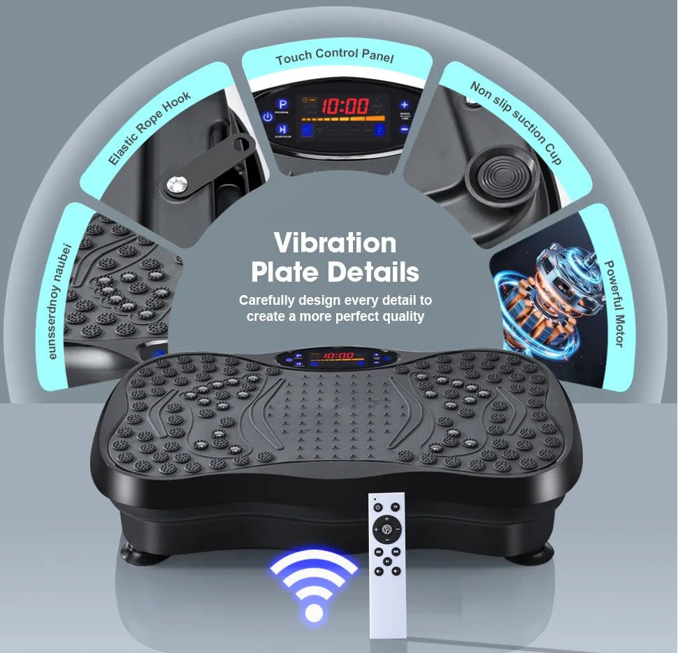 Vibration Plate Fitness Machine with Bluetooth Speaker — Fat Burning Full Body Workout Platform - Authority Asset Brand