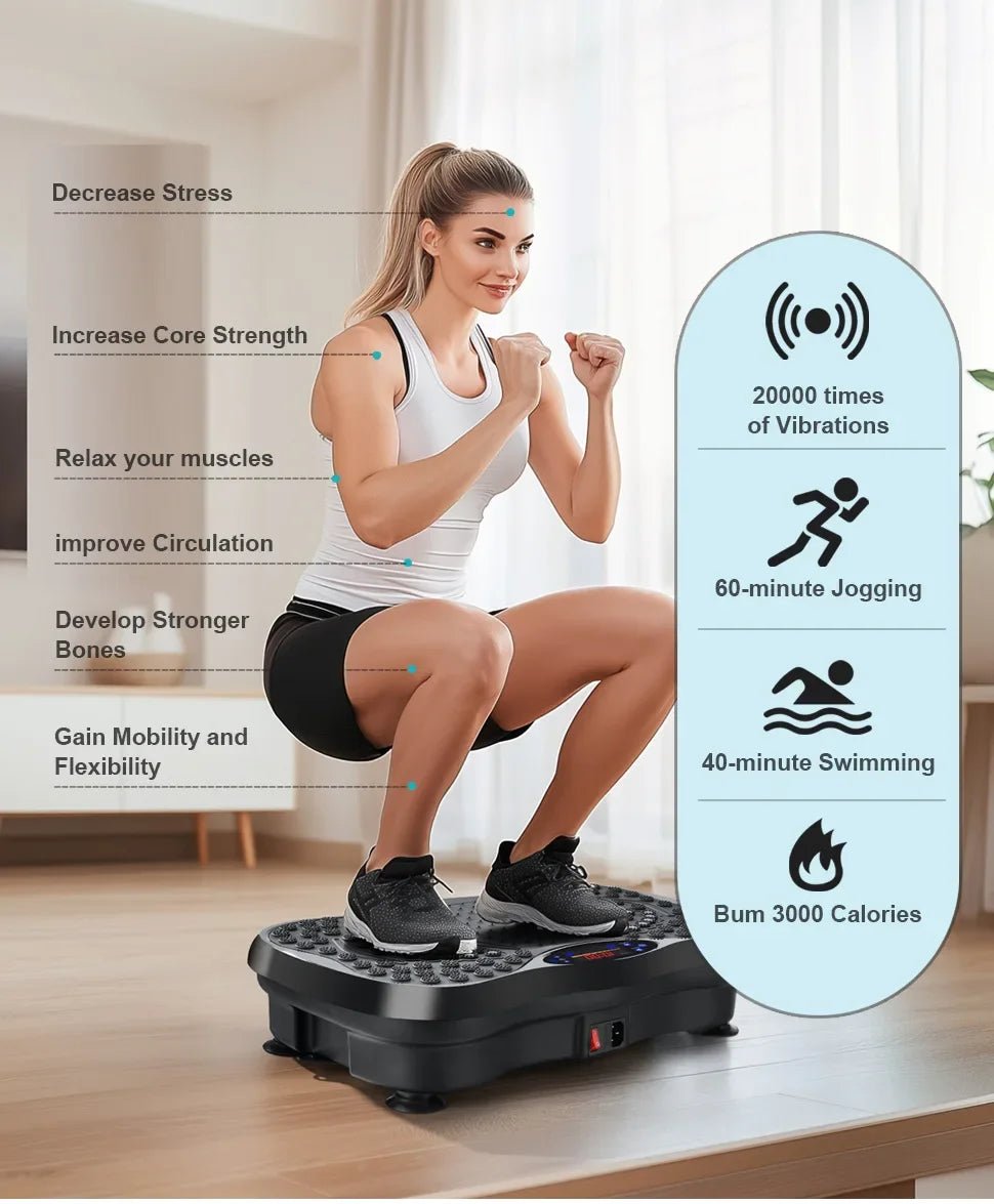 Vibration Plate Fitness Machine with Bluetooth Speaker — Fat Burning Full Body Workout Platform - Authority Asset Brand