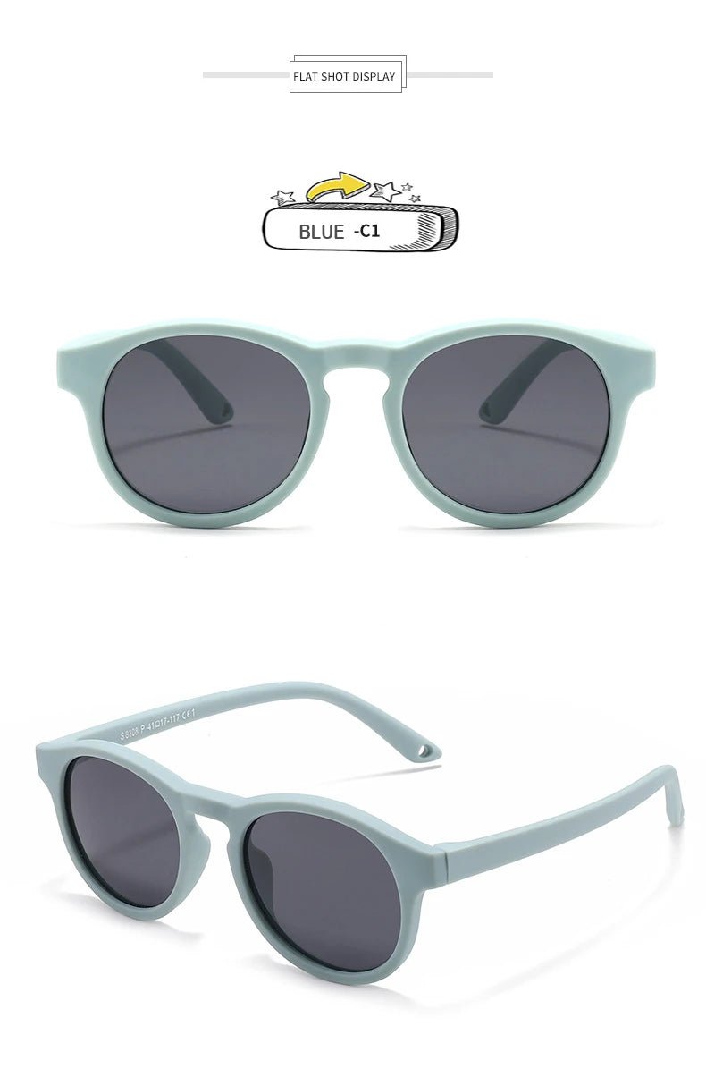 WarBlade Kids Round Polarized Sunglasses | Silicone Flexible Safety UV400 Baby Eyewear 0-3 Years - Authority Asset Brand