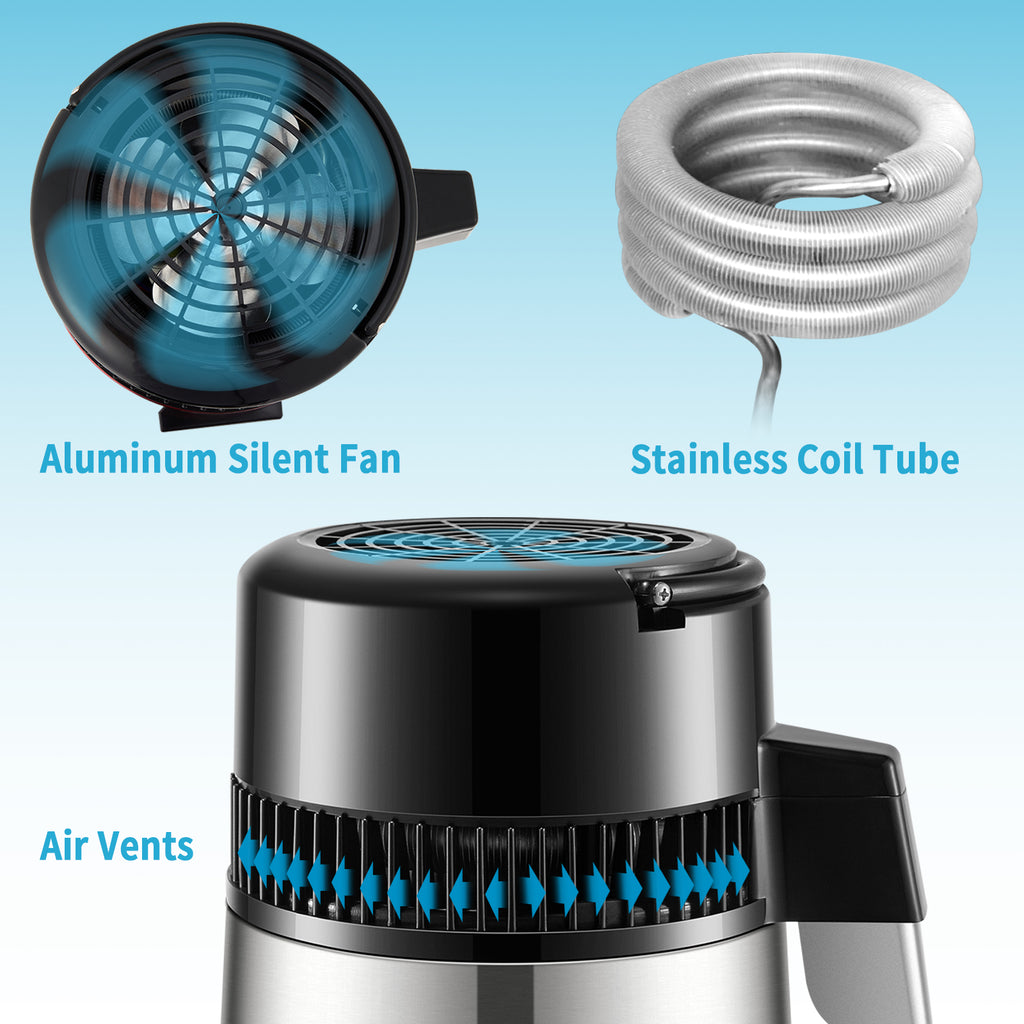 SucceBuy 4L Water Distiller Purifier Filter — Touch Screen, 5-Stage Filtration, 1L/H Distilling Speed
