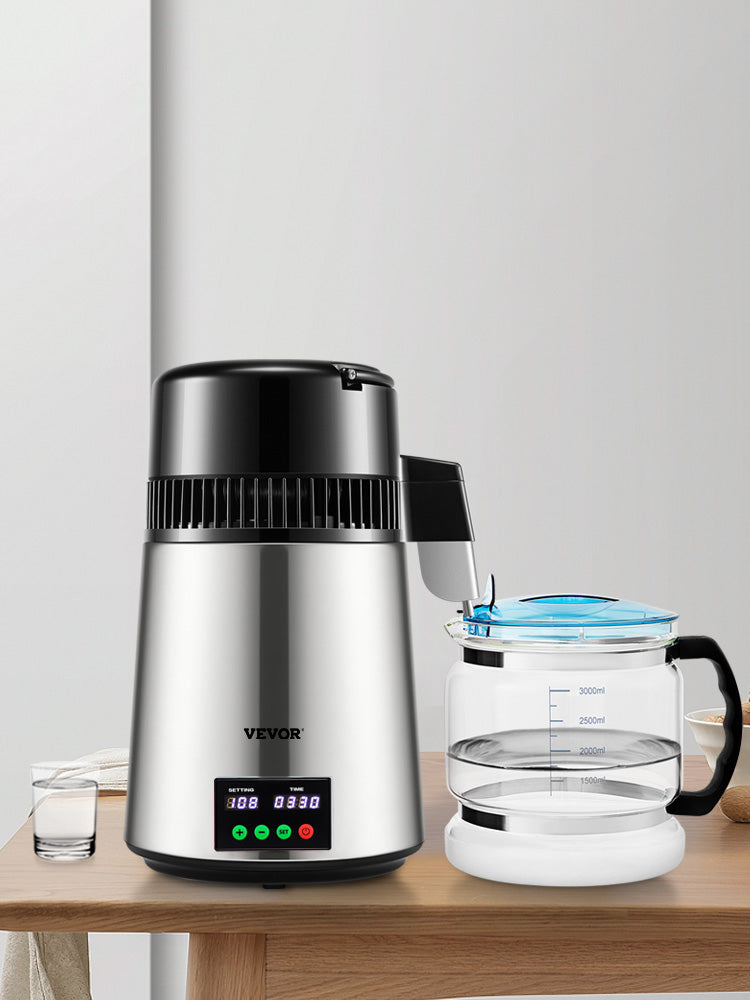 SucceBuy 4L Water Distiller Purifier Filter — Touch Screen, 5-Stage Filtration, 1L/H Distilling Speed