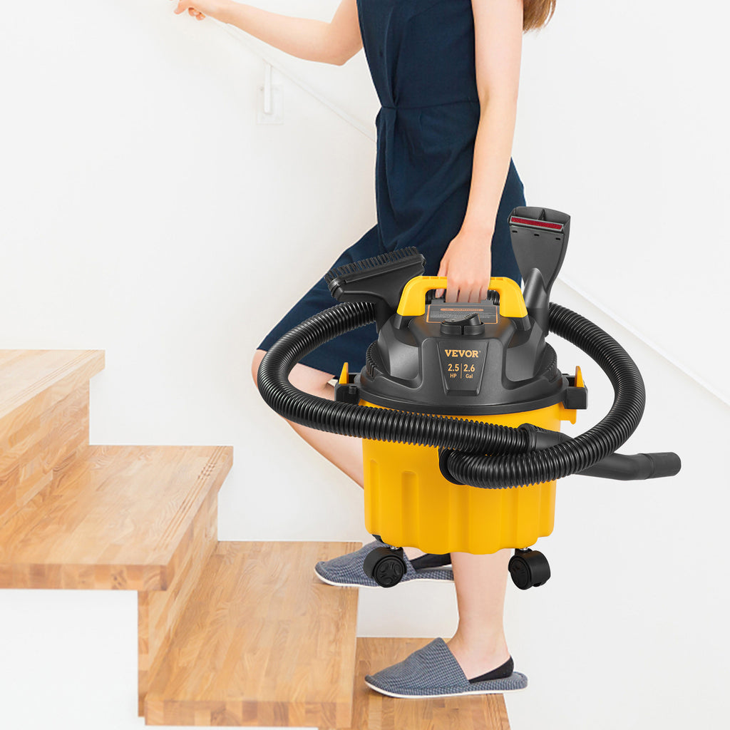 SucceBuy 2.6 Gallon Wet Dry Shop Vac — 2.5 Peak HP, 3-in-1 Vacuum, Blow & Suction with HEPA Filter