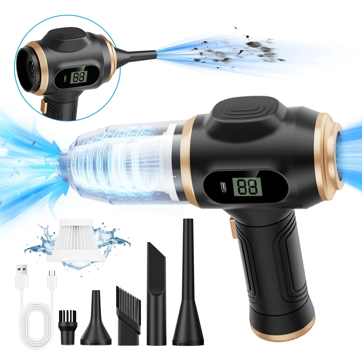 Wireless Car Vacuum Cleaner — Portable Cordless ABS Handheld Vacuum for Car & Home - Authority Asset Brand
