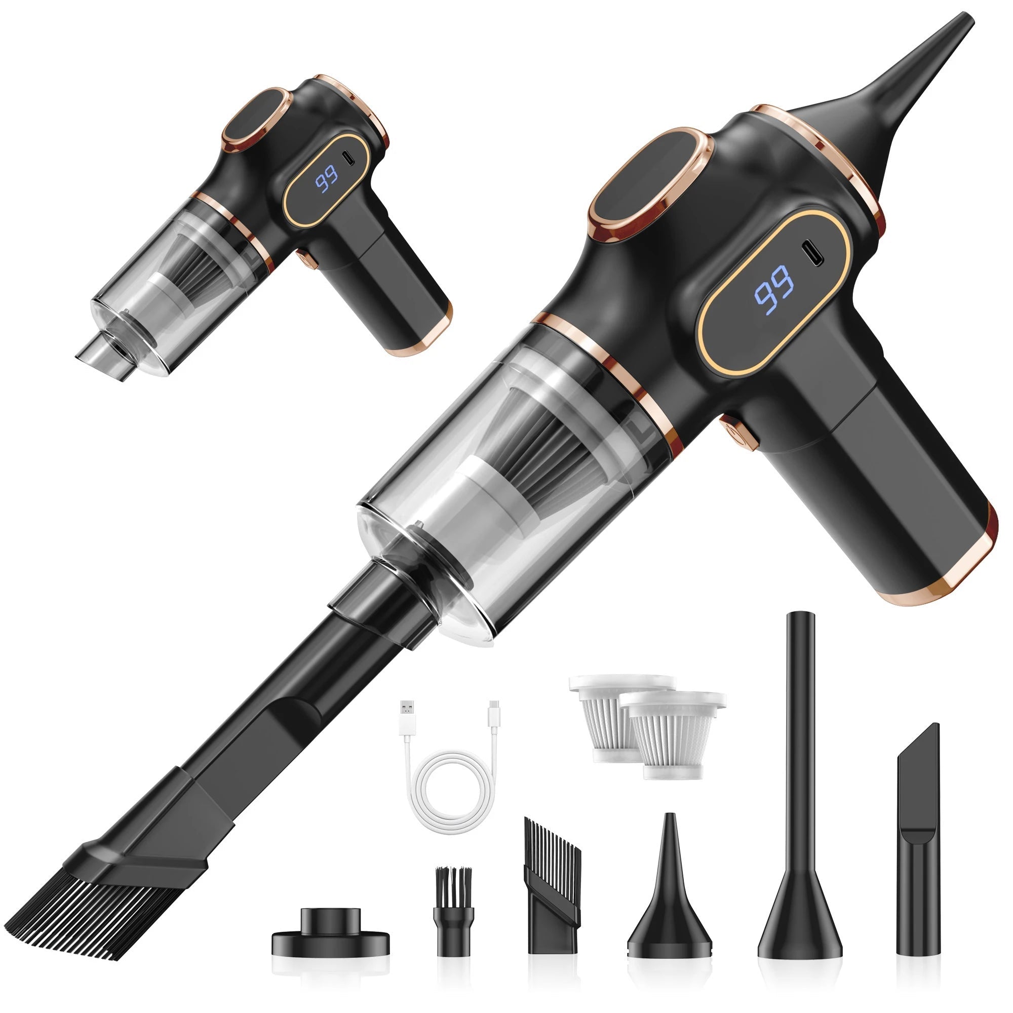Wireless Car Vacuum Cleaner — Portable Cordless ABS Handheld Vacuum for Car & Home - Authority Asset Brand