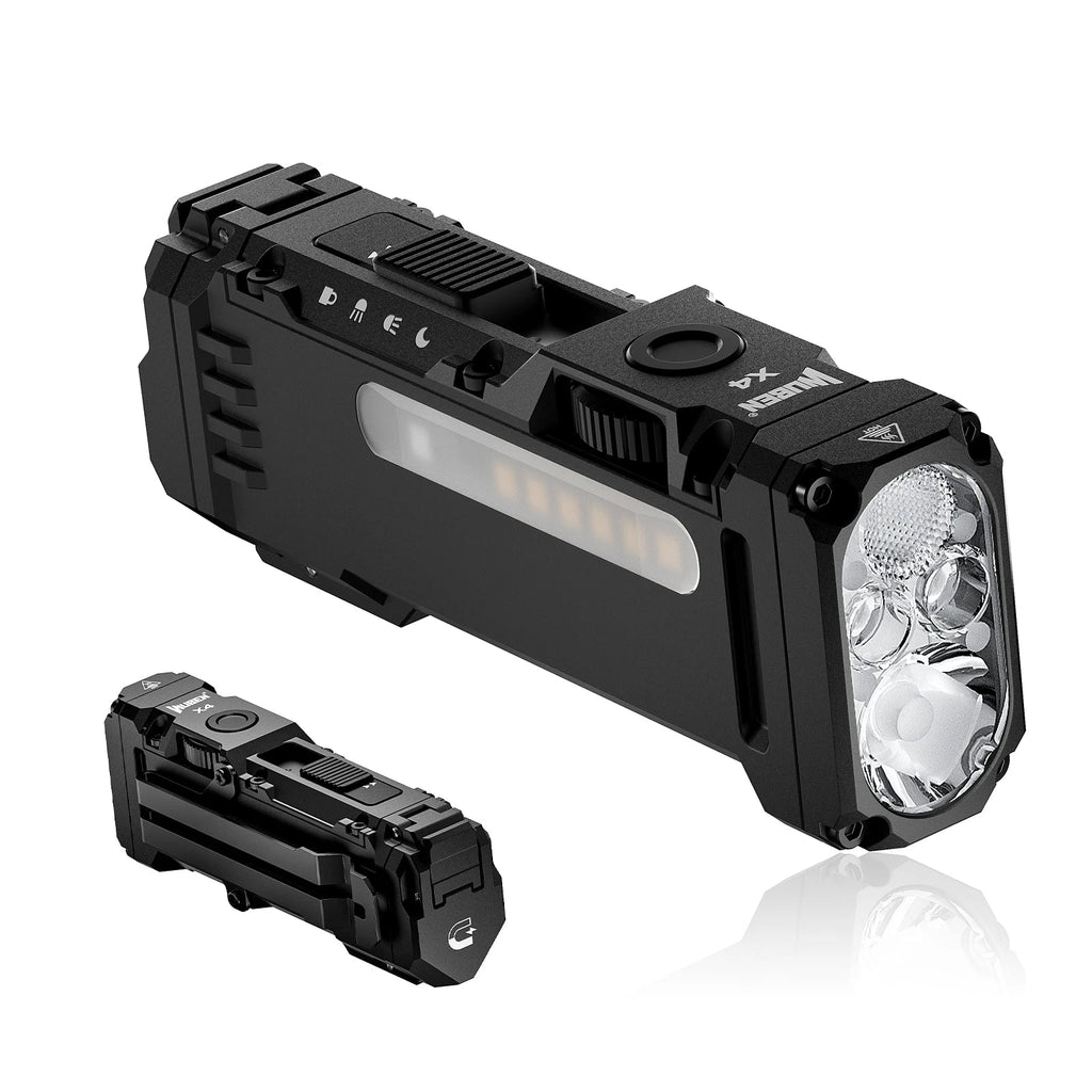 WUBEN X4 EDC Flat Flashlight — 1500 Lumens, RGB Light, Magnetic Base, Tactical Switch, IP68 Waterproof - Authority Asset Brand